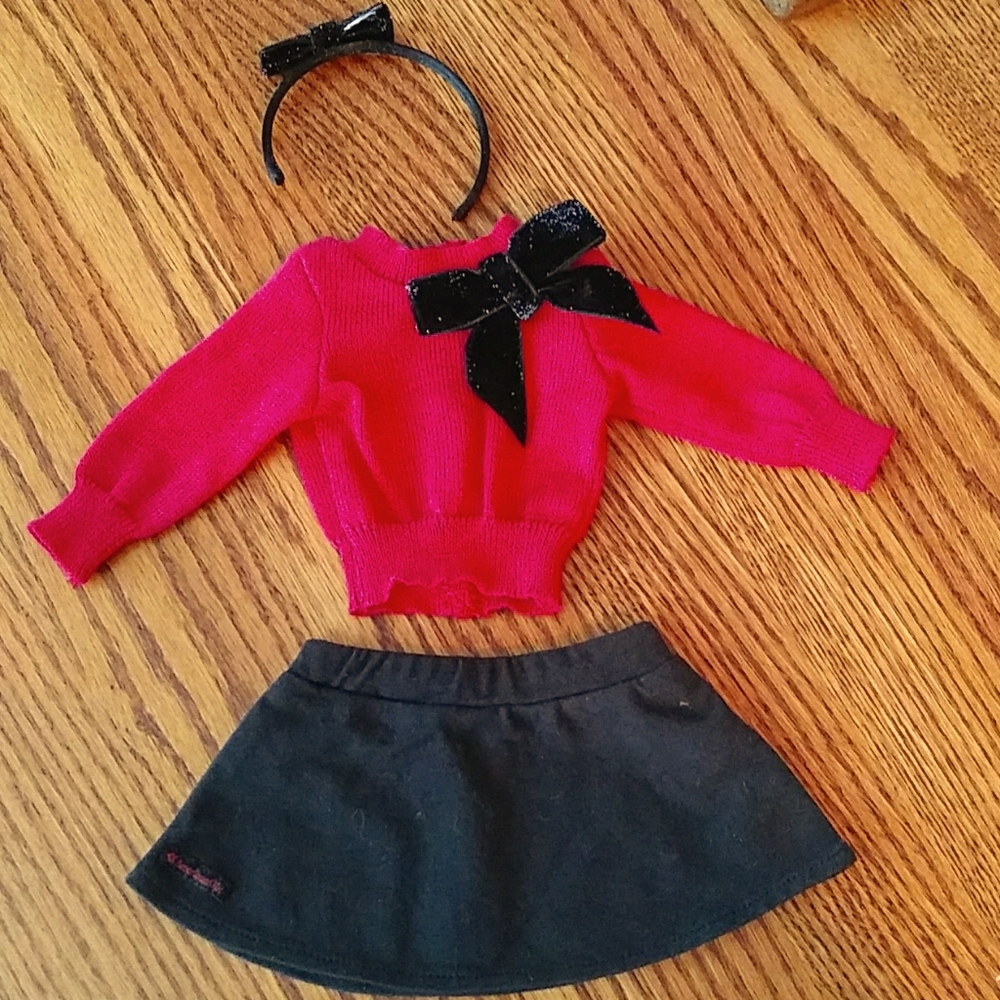 American Girl Holiday Sparkle Bow Sweater Set